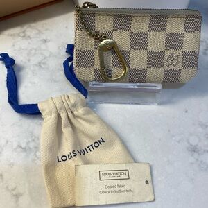 LOUIS VUITTON Damier Azur Key Chain / Coin Purse used with love